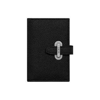 DIOR Cow Leather Card Holder Unisex Black