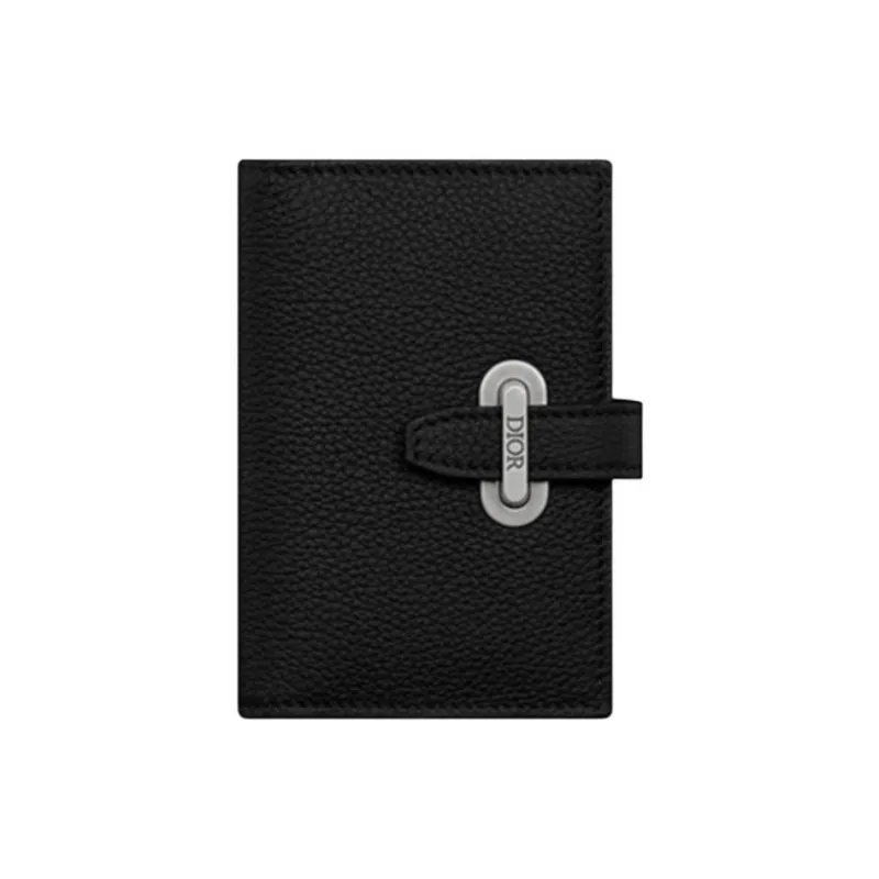 DIOR Cow Leather Card Holder Unisex Black-0