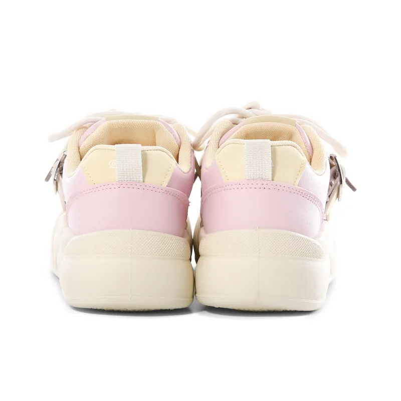 Lovely You Wear-resistant And Lightweight Low-Top Skateboard Shoes Women's Yellow Pink-4