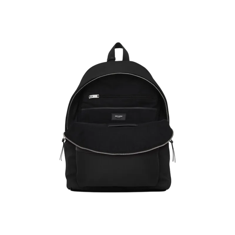 SAINT LAURENT City Fabric Backpack Women's Black-3