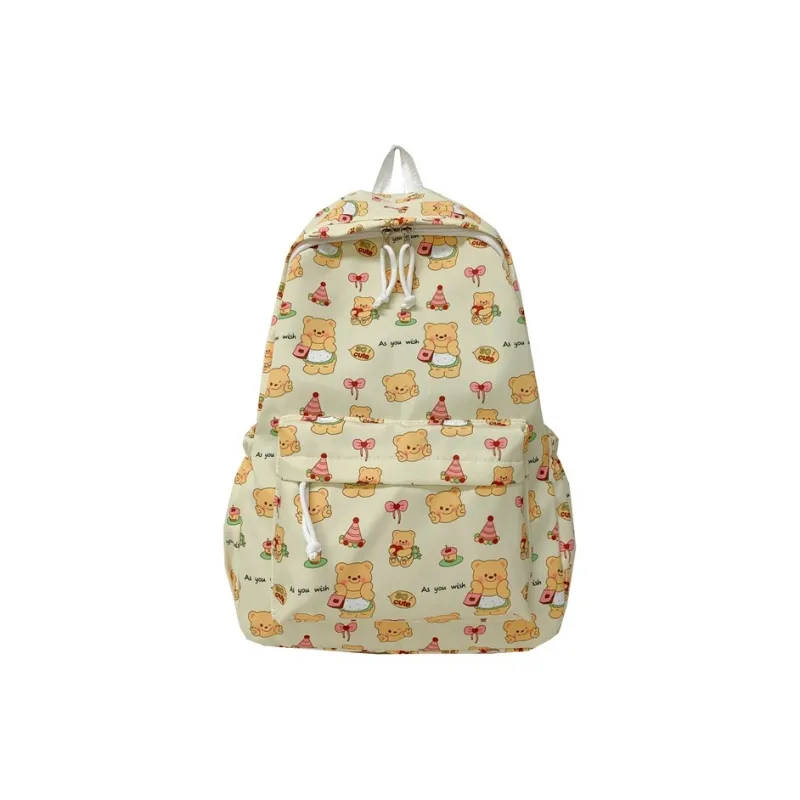 SUN ERATH&U Composite Cloth Backpack Regular Unisex White Beige Yellow-2