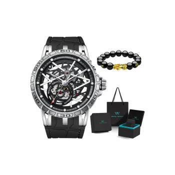 Welly Merck Automatic Mechanical Movement Watch Men's Watches Cut Out Dial