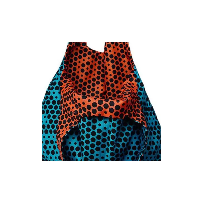 GAGA EQUIPMENT Nylon Tote Bag, Shopping Bag, Handbag, Shoulder Bag Trumpets Unisex Blue Orange Polka Dot-1