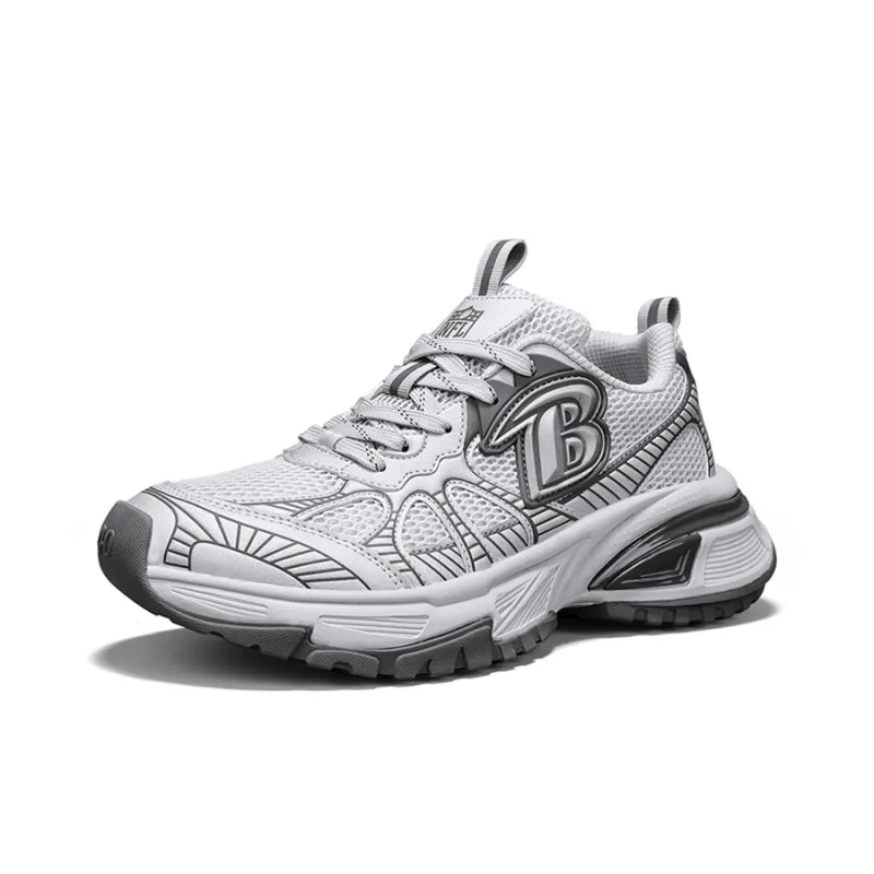 NFL Baltimore Ravens Height Increasing Wear-Resistant Breathable Slip-Resistant Low-Top Chunky Sneakers Unisex Gray-1
