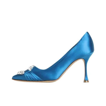 MANOLO BLAHNIK Maida 090 Slim Heel High Heels 9cm Women's Blue