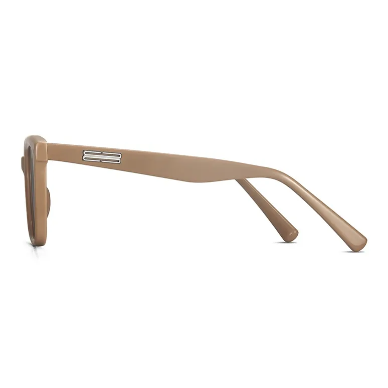LOHO Plate Frame Square Travel UV Protection Photography Sunglasses Unisex Black Milk Tea Camel-10
