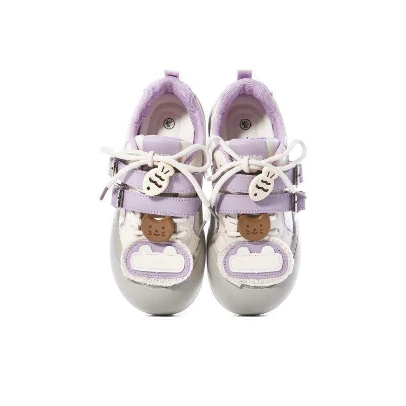 Lovely You Wear-resistant And Lightweight Low-Top Skateboard Shoes Women's Gray Purple-15