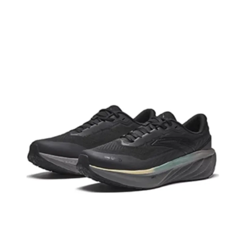 Anta Travel Cushioned Slip-Resistant Low-Top Running Shoes Men's Black Yellow-1