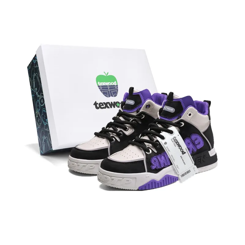 TEXWOOD Coverage Slip-Resistant Cushioning Wear-Resistant Height Increasing High-Top Skateboard Shoes Men's-4