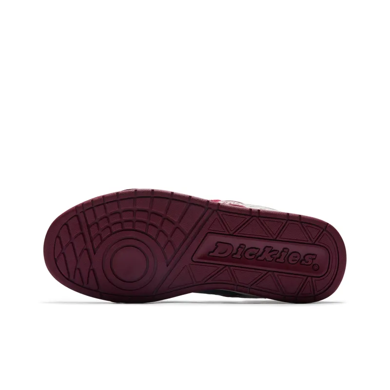Dickies Trendy, Vintage Paisley Low Top Skateboard Shoes Men's White Red-4