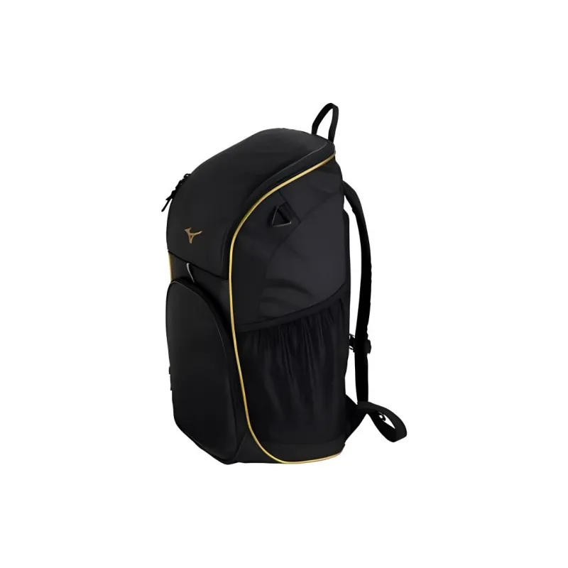 Mizuno Synthetic Leather Backpack Unisex Black & Gold-1