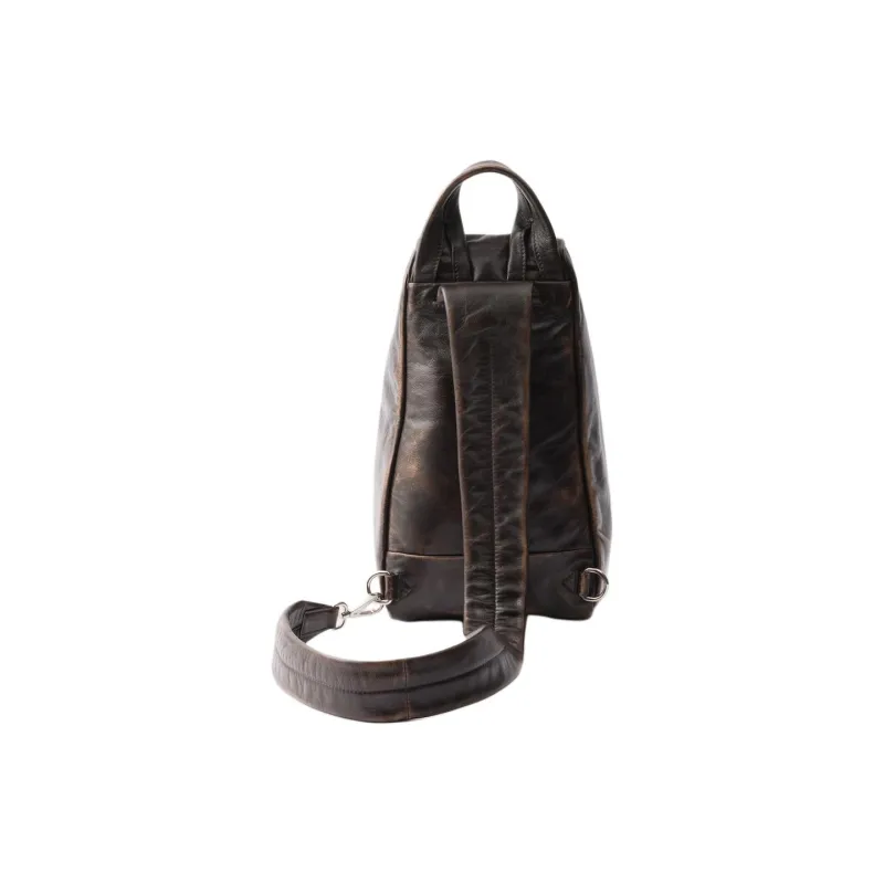 PRADA Leather Backpack Men's Dark Brown-2
