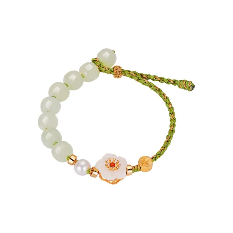 Long Fu Hetian Jade Bracelets White Jade/Pale Greenish White Jade Women's-0