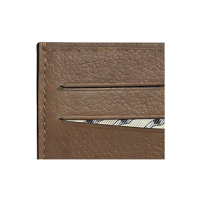 HERMES Citizen Twill Evercolor Calfskin Card Holder Unisex Chestnut Pimento Yellow-3