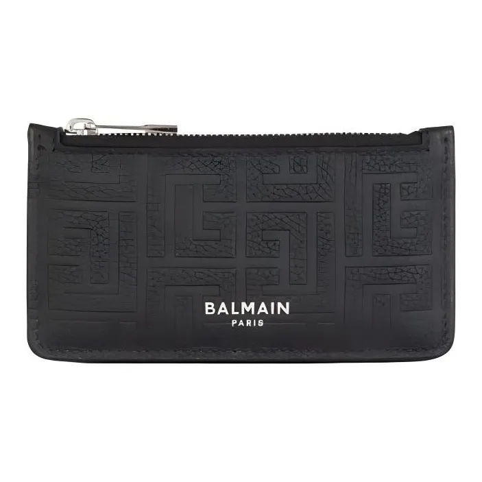 BALMAIN Monogram Embossed Zipped Cardholder-0