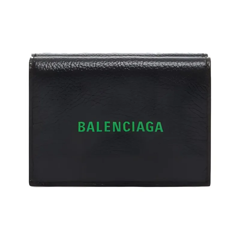 Balenciaga Cash Cow Leather Wallet Mini Men's Black-0