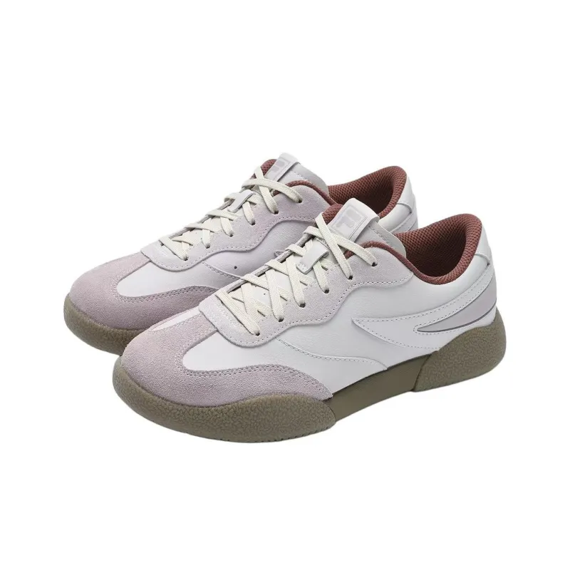 FILA PENGUIN Anti Slip Wear Resistant Low Top Skateboard Shoes Women's White Pink-1
