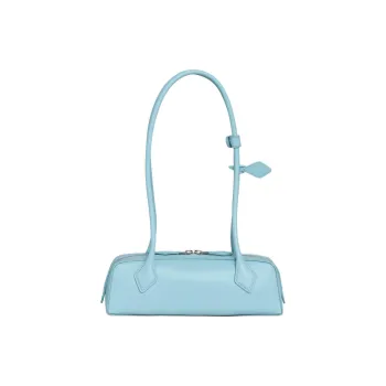Alaia Calfskin Shoulder Bag, Dachshund Bag, Baguette Bag, Handbag, Shoulder Bag Small Size Women's Light Blue