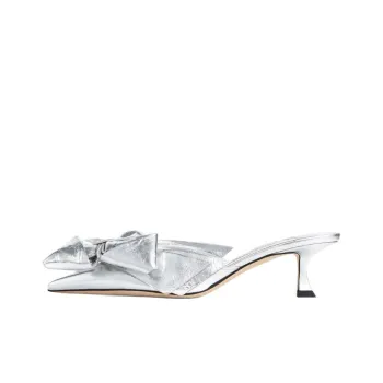 Jimmy Choo Closed Toe Slippers 5cm Women's Silver