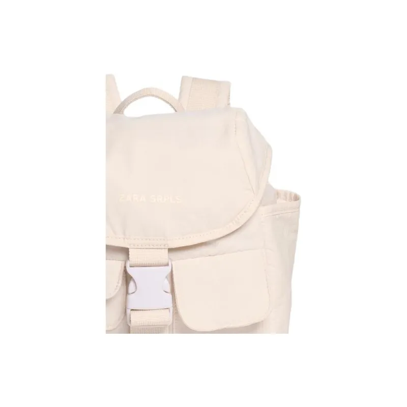 ZARA Polyamide Backpack Regular Women's Beige-4
