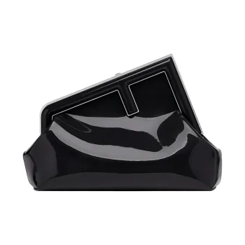 FENDI Patent Leather With Calfskin Shoulder Bag, Crossbody Bag, Clutch Women's Black