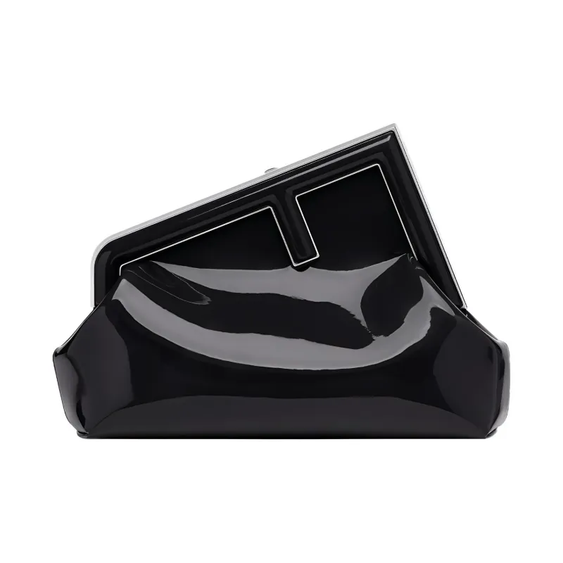 FENDI Patent Leather With Calfskin Shoulder Bag, Crossbody Bag, Clutch Women's Black-0