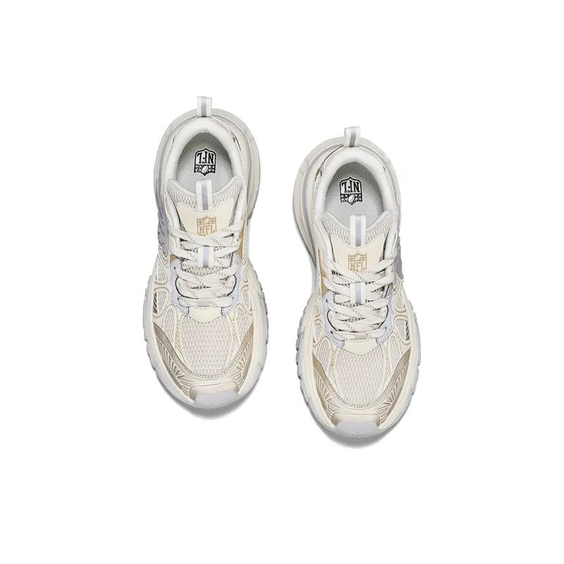NFL Baltimore Ravens Height Increasing Wear-Resistant Breathable Slip-Resistant Low-Top Chunky Sneakers Unisex Beige-3