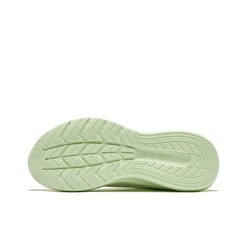 Erke Breathable Lightweight Rebound Low-Top Sprint Running Shoes Men's Microcrystal White Fluorescent Sprig Green-4