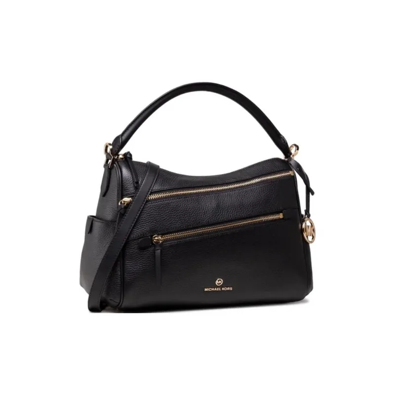 MICHAEL KORS Lorimer Leather Crossbody Bags Handbags Women's Black-1