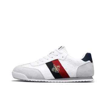 NFL New Orleans Saints Lightweight Wear Resistant And Slip Resistant Low Top Skateboard Shoes Unisex White Blue