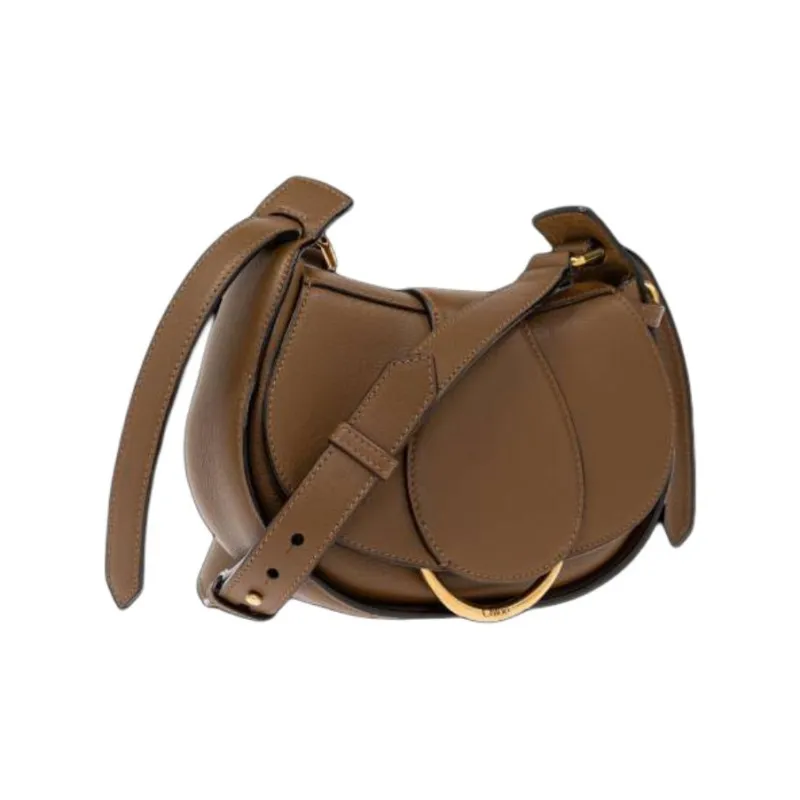 Chloe Calfskin Shoulder Bag Small Size Women's Brown-1