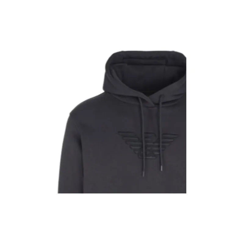 EMPORIO ARMANI Logo Embroidered Drawstring Hoodie-2