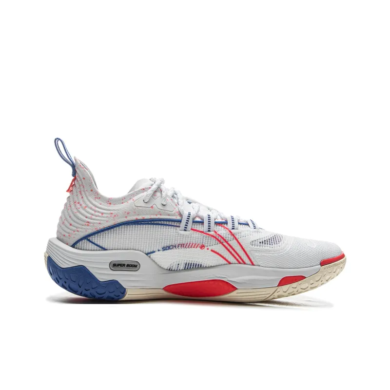 LiNing Cushioned Slip-Resistant Breathable Rebound Low-Top Outdoor Performance Basketball Shoes Men's Standard White-1