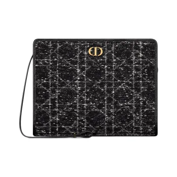 DIOR 30 Montaigne Cotton Clutch Women's Black