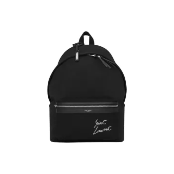 SAINT LAURENT City Cotton Backpack Women's Black