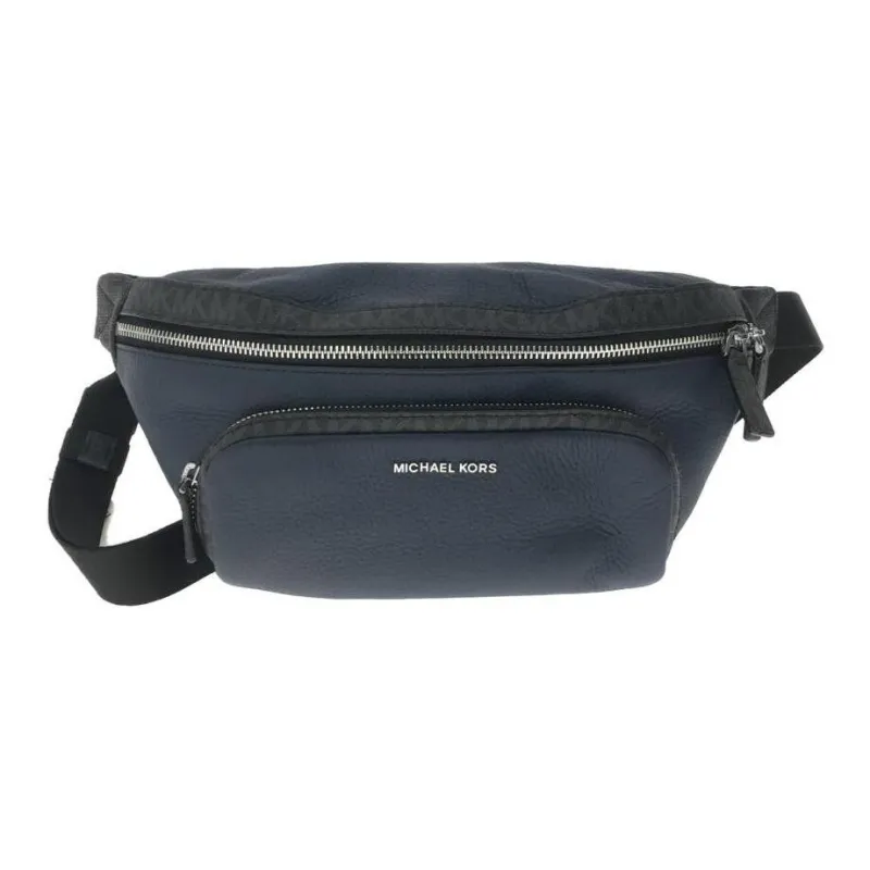 MICHAEL KORS MK Cooper Cow Leather Fanny Pack Men's Navy Blue/Black-1