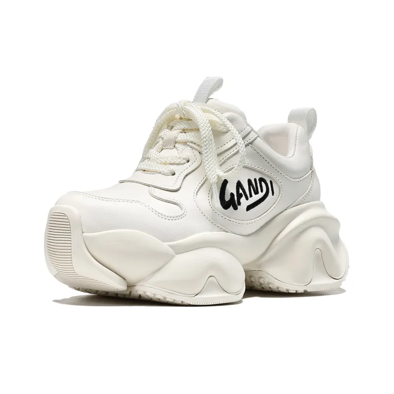UanDi Anti Slip And Wear Resistant Height Increasing Low Top Chunky Sneakers Women's-1
