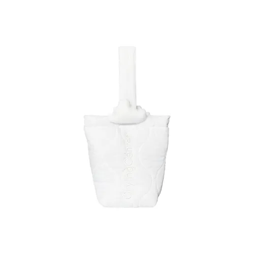 Crying Center Fabric Bucket Bag Handbag Small Size Women's White