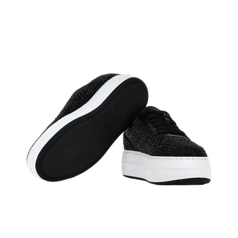 HOGAN Skyscraper Low-Top Skateboard Shoes Women's Black-4