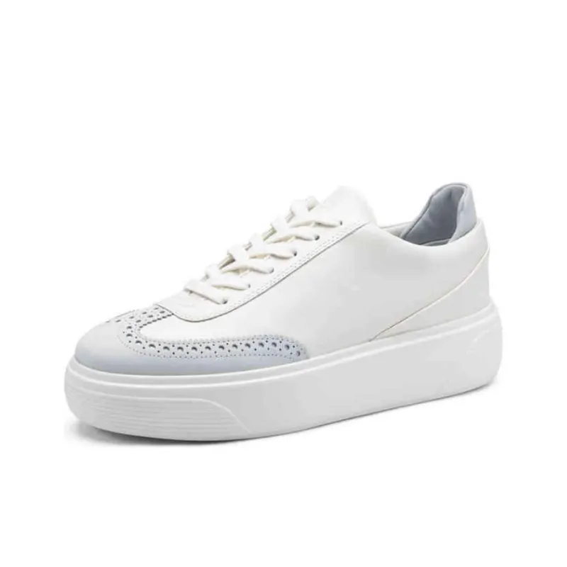Ecco Street Stage Low Top Skateboard Shoes Women's White Blue-0