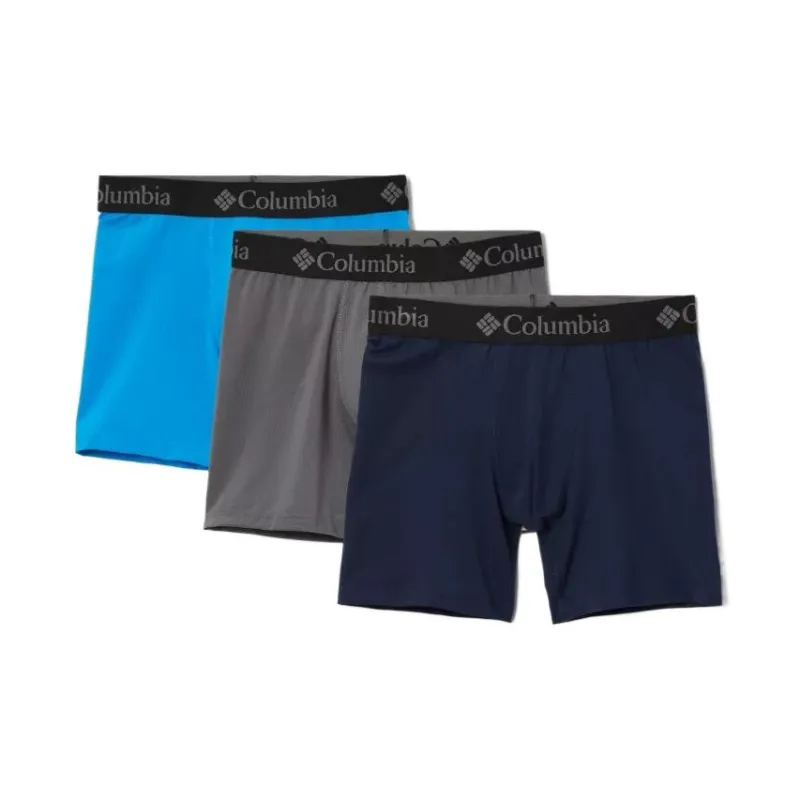 Columbia Underpants Men's 3 Pack Charcoal Gray/Compass Blue/Preppy Marine Blue-0