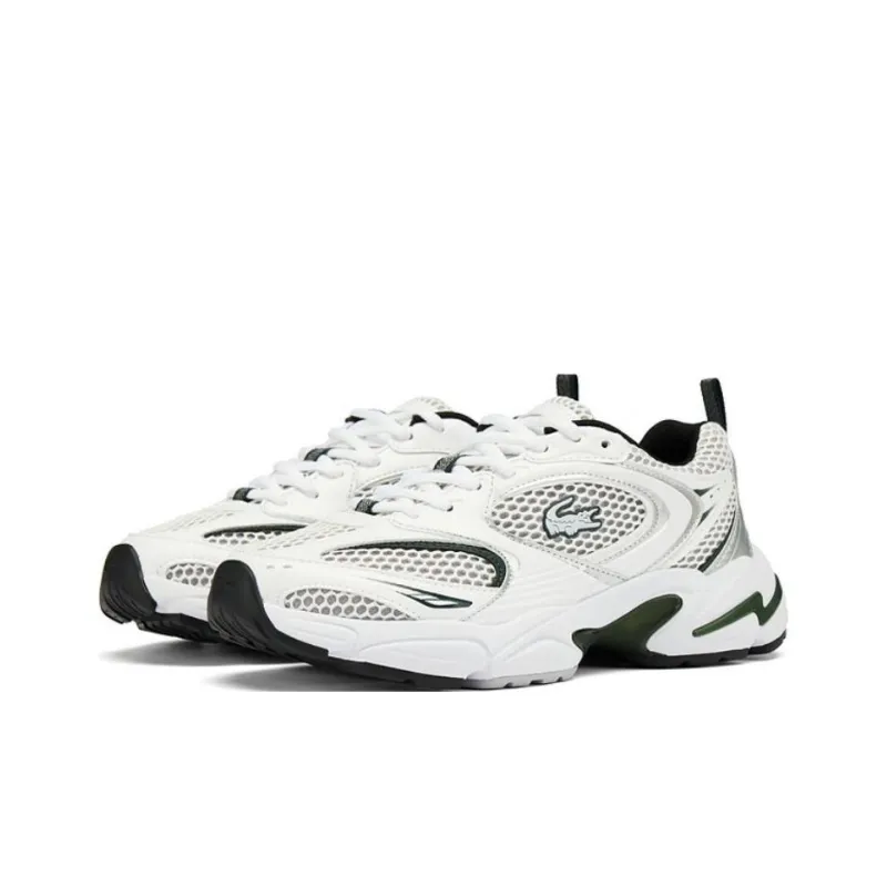 LACOSTE Low Top Casual Shoes Women's White Green-2