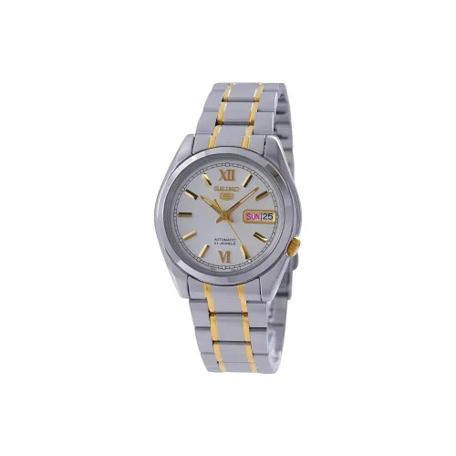 SEIKO Automatic Mechanical Movement Stainless Steel Strap Watch 37mm Men's Watches White Dial