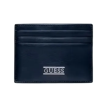 GUESS Leather Card Holder Men's Dark Blue