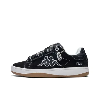 Kappa Back to Back Anti Slip Wear Resistant Low Top Skateboard Shoes Unisex Black White