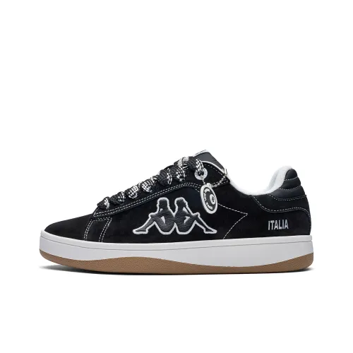 Kappa Back to Back Anti Slip Wear Resistant Low Top Skateboard Shoes Unisex Black White