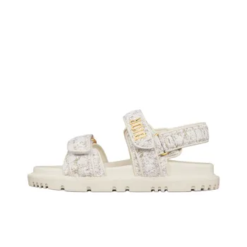 DIOR DiorAct Sheepskin Strap Sandals Women's White