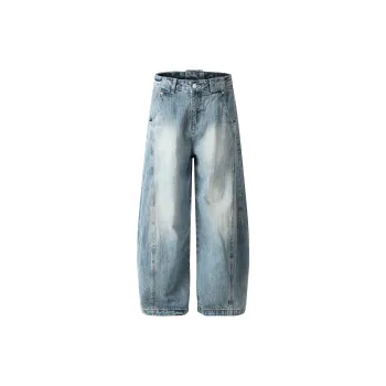 TESTUNG Classic Fashion Jeans Unisex Blue Vintage Tone