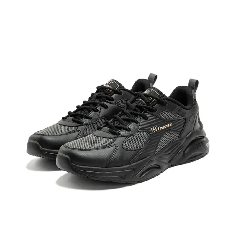 361° Shock Absorbers Slip Resistant Breathable Low Top Casual Shoes Men's Black Gray-2