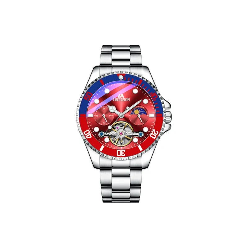 LIBER AEDON Automatic Mechanical Movement Black Dial Men's Watches Brand Exquisite Box-9